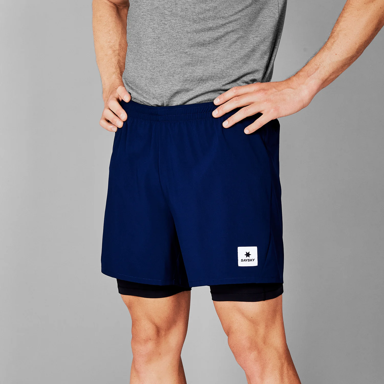 Saysky 2-i-1 løbeshorts herre